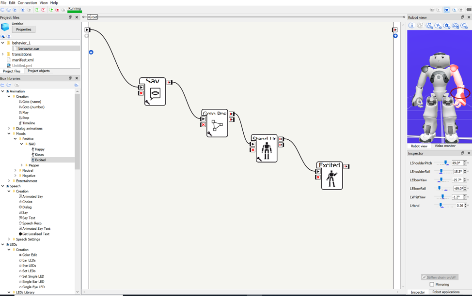 Eduporium Experiment Virtual Nao Robot