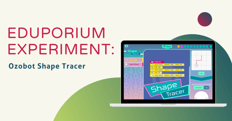 a computer displaying the ozobot shape tracer program