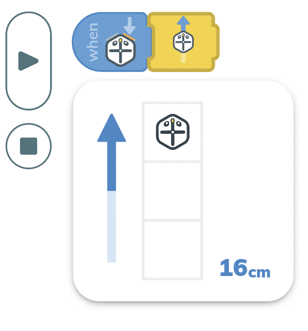 Root robot graphical blocks for programming the robot's movements on the irobot simulator