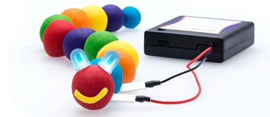 a squishy circuits creation built at a summer camp